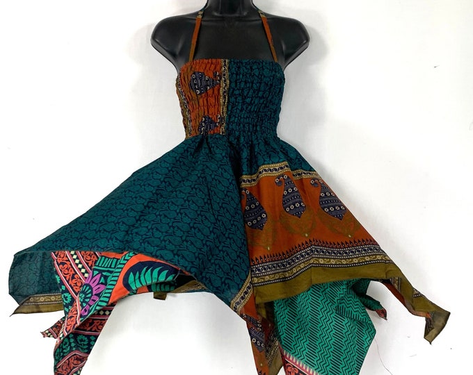 Elvina Fairy Dress. Length 87cm (34"). Silky One size. Bohemian Summer, Gypsy Princess, Boho skirt SKU:901-6028