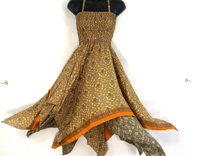 Aurora 47" Long Summer Silk Fairy Dress in One size (The Festival, Tall Girl Dress) SKU:902-3108