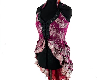XL. Varuna Corset Dress; Silk Brocade Bustier REN Faire SKU:2002-7493