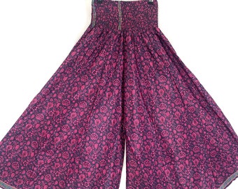 Culottes - Women's Wide Leg Pants - Hot Meadow - Summer Silk  (Eloise Delilah Corlissa)