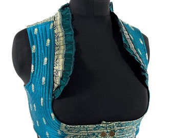 2XL Underbust Corset Bustier Top in Silk Brocade.  SKU:445-8204