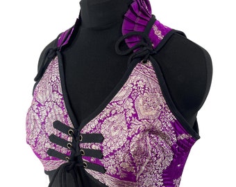 XXL. Fae Corset Top; handmade from silk brocade  SKU:3035-8280