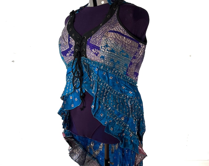 5XL Sophia Corset Dress in Silk brocade. Handmade Renaissance Festival Steampunk (SKU:2000-8497)