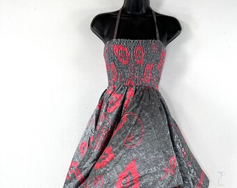 Ayeling Fairy Dress; Silk Summer Dress, One Size 38" (97cm) Midi Length, Silky Sun Bohemian Hippy Boho Gypsy Princess. SKU:904-7284