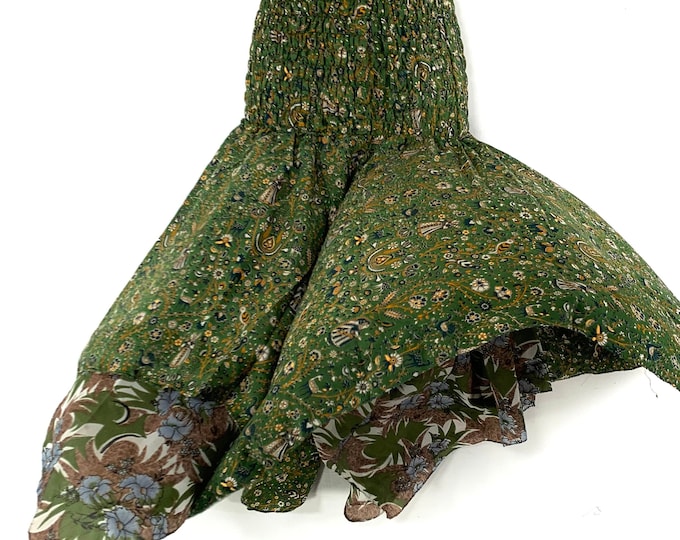 Nina Fairy Skirt Girl One size in Silk (Length 32") a summer silk handmade handkerchief skirt swirly SKU:899-6812