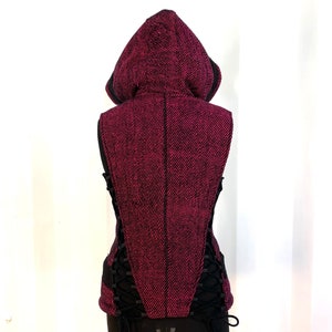 Pixie Hooded Blanket Jacket -3 sizes - Warm - Pink & Black (SKU:1050-1071)