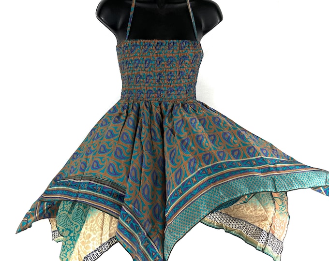 Elvina Fairy Dress; Silky One Size Sundress comfortable & ethical, Length 87cm (34") SKU:901-8342