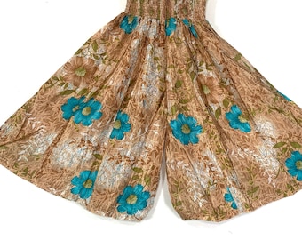 Short Leg Estrella Culottes in Summer Silk, One Size Elasticated Waist Trousers SKU:821-6159