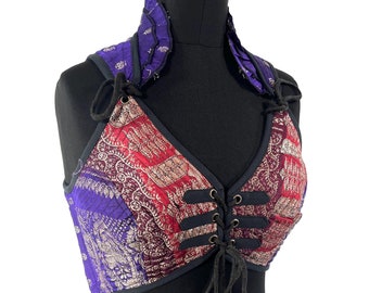 L. Fae Corset Top; handmade from silk brocade  SKU:3033-8277
