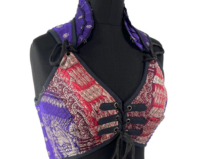 L. Fae Corset Top; handmade from silk brocade  SKU:3033-8277