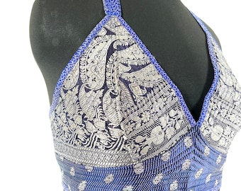 3XL Phoenix Tribal Top. New cut in Silk brocade. SKU:1027-7657