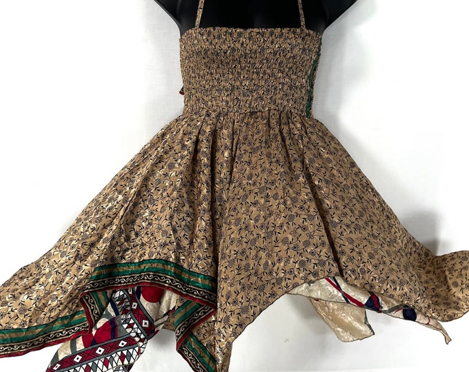 Gina Plus size, Fairy Dress 38" Long  in Summer Silk (An ideal Maternity, Tall Girl Dress) SKU:906-7847