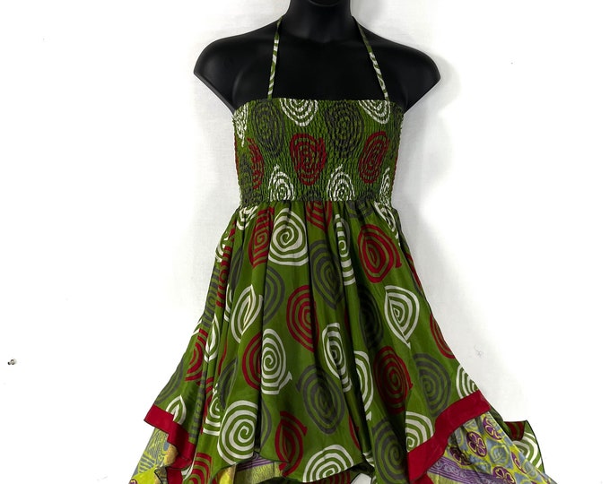 Lara Plus size, Fairy Dress Long 43" in Summer Silk (An ideal Maternity, Tall Girl Dress) SKU:905-7834