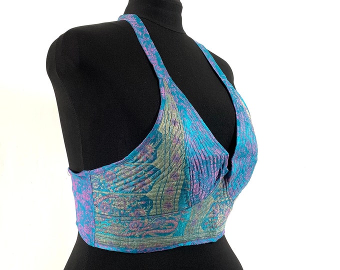 2XL. Phoenix Tribal Top. New cut bustier corselette in Silk brocade SKU:1026-5952