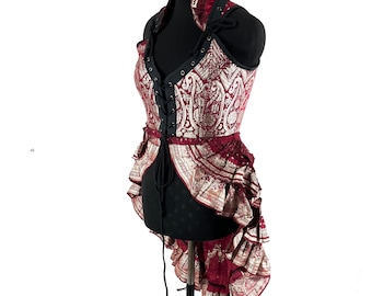 L. Varuna Corset Dress; Silk Brocade Bustier Long Body Dress REN Faire SKU:2002-7501