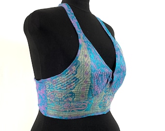 2XL Phoenix Tribal Top - New cut silk brocade halter top (SKU:1026-5952)