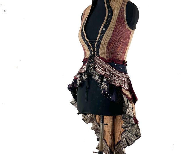 L Isabella Corset  Dress - Steampunk - Silk Brocade (SKU:2133-9623)