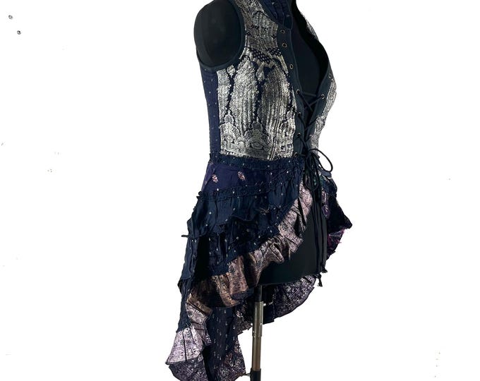 XL Isabella Corset  Dress - Steampunk - Silk Brocade (SKU:2001-9613)