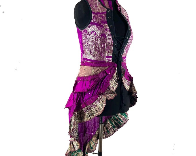 XL Isabella Corset  Dress - Steampunk - Silk Brocade (SKU:2001-9607)