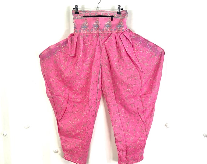 Festival Pants Silk S/M; Palazzo Pants Zip Pocket Trousers, Gypsy Pants High Crotch Harem Pants SKU:800-