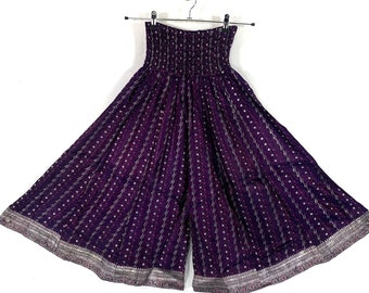 Malika Short Leg Culottes - Silk Brocade - Wide Leg Palazzo Pants  SKU:815-6626