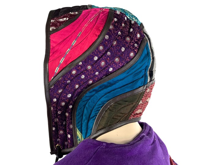 Avalon Hood. Beautiful silk satin brocade. Great for LARP, Pixies, Cosplay & Renaissance festivals