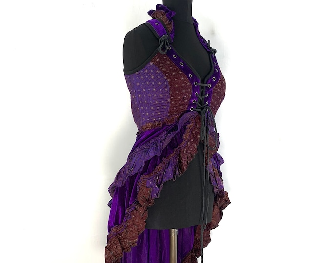 S. Cosmo Silk Velvet Corset Dress. SKU: 2003-3892-S