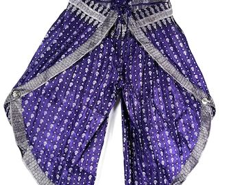 XL. Tulip Palazzo Pants - Silk Brocade - Split open leg harem trouser (SKU:797-8023)