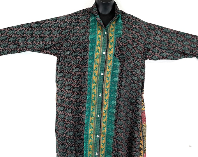 XL. Romilly Silk Shirt Dress, Long Sleeve with Pocket and buttons at front. Sari soft, Loose & Comfy SKU:323-7710