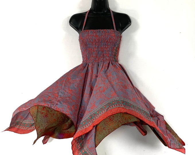 Elvina Fairy Dress. Length 87cm (34"). Silky One size. Bohemian Summer, Gypsy Princess, Boho skirt SKU:901-6022