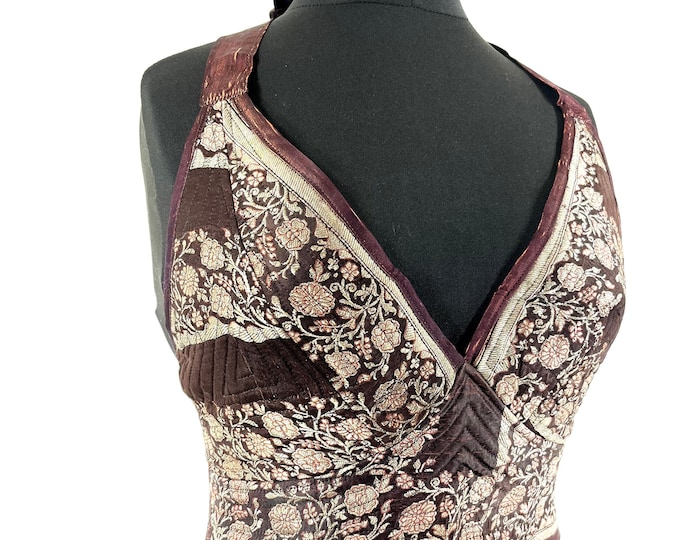 M. Phoenix Tribal Top. New cut. Silk brocade SKU:1023-7652