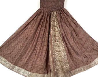 Juliana Plus Size Culottes in Silk Brocade with XL elasticated waist for a fuller figure. (Wide Leg Palazzo Pants) SKU:820-6074