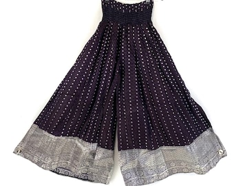 Felicity Culottes. Silk brocade. One size, Elasticated Waist. Palazzo pants. Wide Leg (SKU:810-4743)
