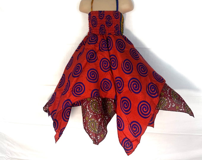 Girls Silk Fairy Dress, 2 to 6 years old in Red Black (Hard Wearing & Easy Clean) SKU:900-2445