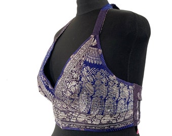 3XL. Phoenix Tribal Top. New cut halter top in Silk brocade. SKU:1027-5938
