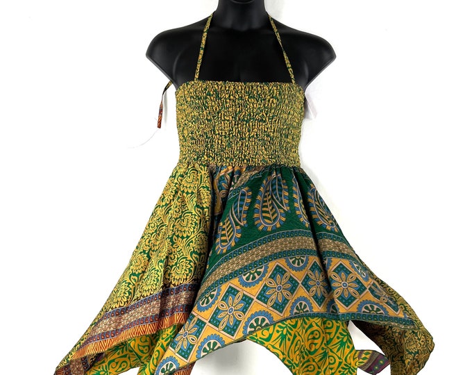 Agetha Plus Plus size Silk Fairy Dress; 2XL bust, Midi length 38" (96cm) The Summer Maternity Dress SKU:908-7362