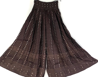 Juliana Plus Size Culottes - Silk Brocade - Wide Leg Palazzo Pants (SKU:820-3957)