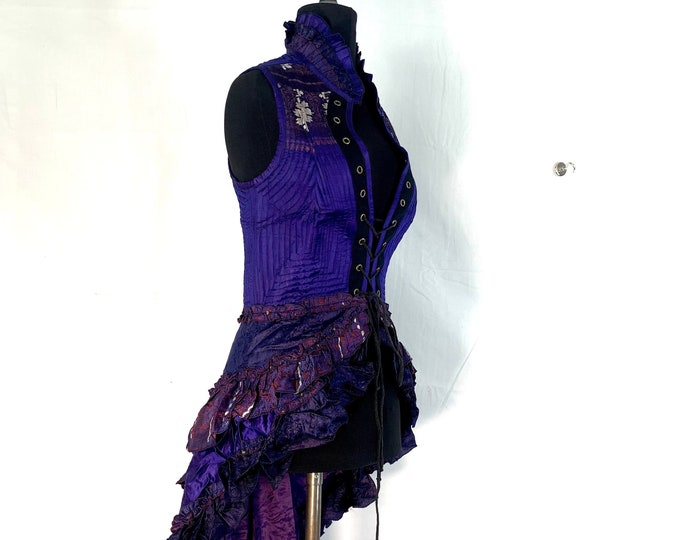 M. Isabella Corset Steampunk Dress in Silk brocade.