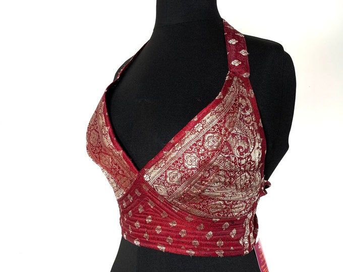 S. Phoenix Tribal Top. New cut in Silk brocade. SKU:1022-5990