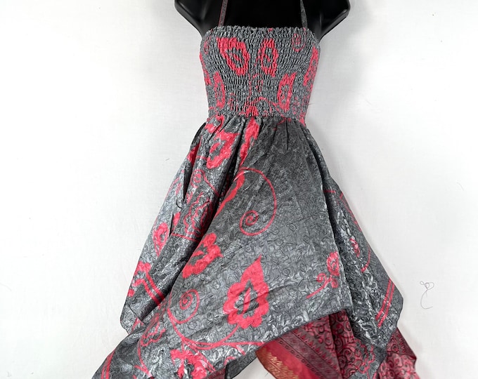 Ayeling Fairy Dress; Silk Summer Midi Dress, One Size 38" / 97cm (SKU:904-7284)