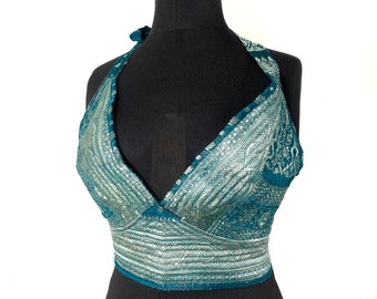 L/XL. Phoenix Tribal Top. New cut in up-cycled Silk Brocade, SKU:1025-5985