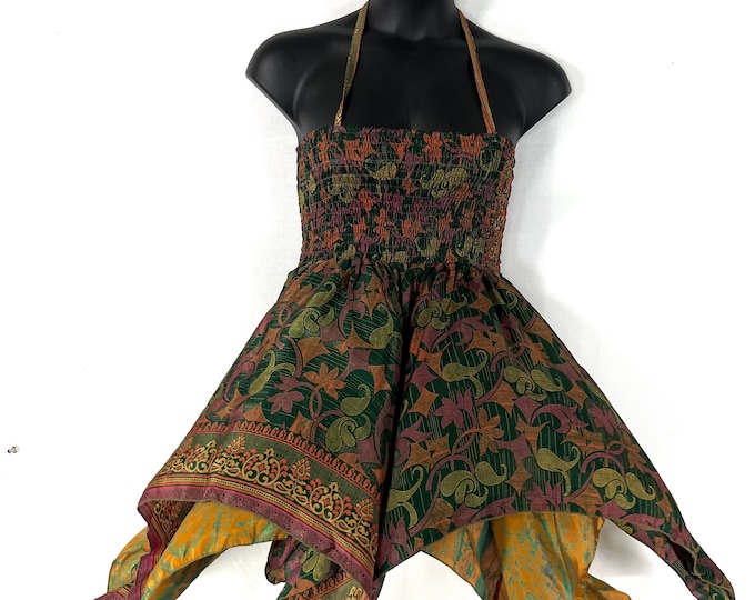 Gina Plus size, Fairy Dress 38" Long  in Summer Silk (An ideal Maternity, Tall Girl Dress) SKU:906-7843