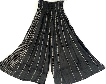 Juliana Plus Size Culottes - Silk Brocade - Wide Leg Palazzo Pants (SKU:820-3965)