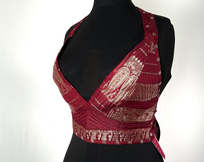S. Phoenix Tribal Top. New cut in Silk brocade. SKU:1022-5997