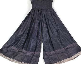 Juliana Plus Size Culottes - Silk Brocade - Wide Leg Palazzo Pants (SKU:820-7633)