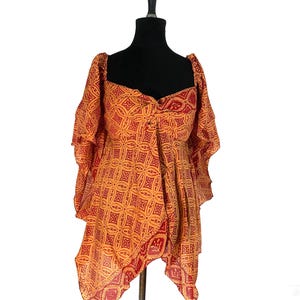 Stevie Boho Floaty Silk Top (Forest Fairy Pixie Blouse) Womens Summer Top One Size. SKU:440-2692