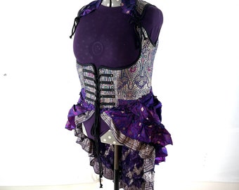 6XL. Elisa Bustier Dress; Underbust Long Body Corset in Silk Brocade SKU:2004-7918