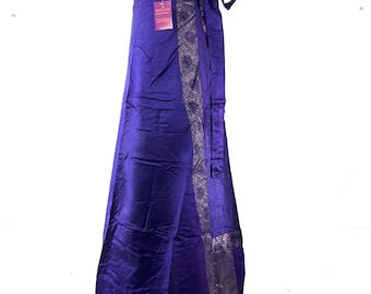 Pahala Maxi Wrap Skirt. Upcycled Vintage Heavy Silk Brocade Sari (SKU:2032-8471)