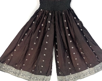 Juliana Plus Size Culottes - Silk Brocade - Wide Leg Palazzo Pants (SKU:820-4910)