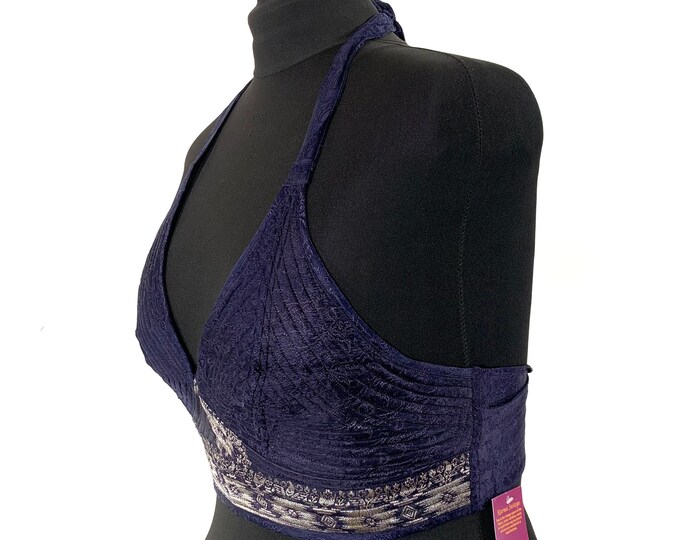 2XL. Phoenix Tribal Top. New cut. Silk brocade, Steampunk Pagan, Bohemian, Larp, Goth, Celtic crop top SKU:1026-5951